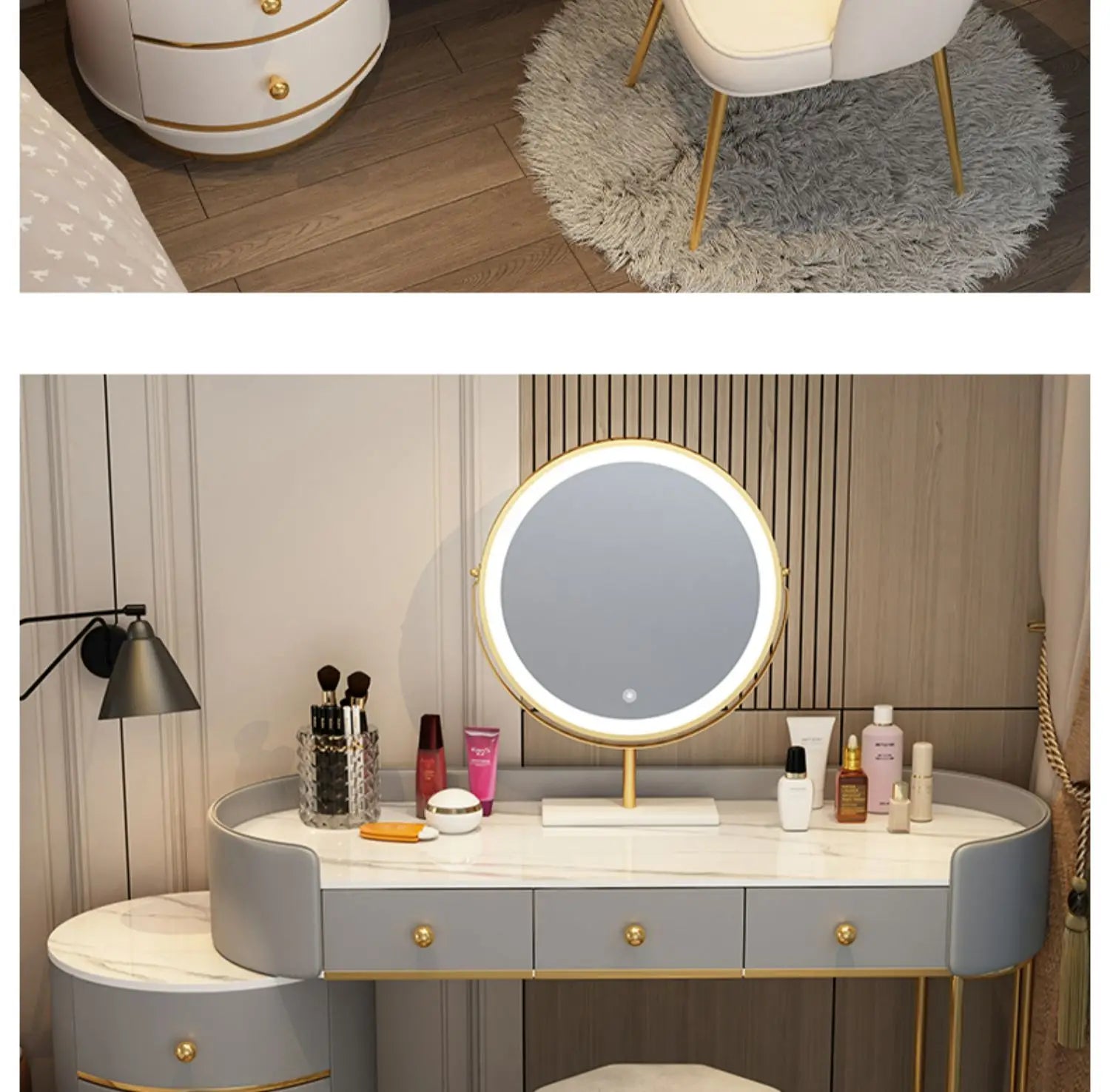 Bedroom Modern Vanity Table Organizers Storage Girls Nordic Vanity Table Multifunctional Luxury Tocador Maquillaje Furniture 22