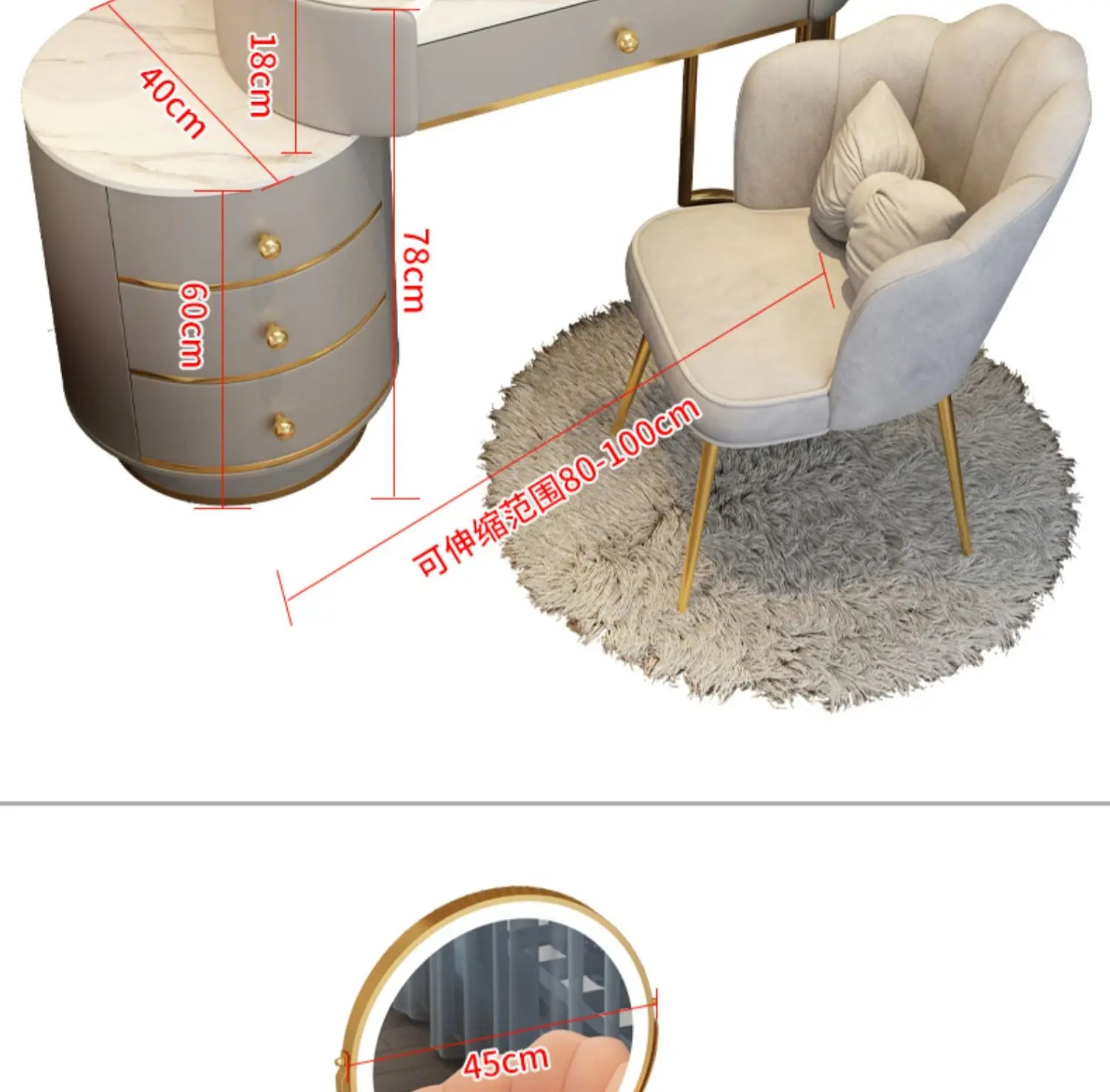 Bedroom Modern Vanity Table Organizers Storage Girls Nordic Vanity Table Multifunctional Luxury Tocador Maquillaje Furniture 16
