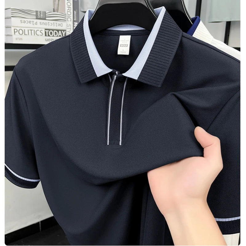 Men's Classic Polo Shirt, 2026 New Summer Collection, Soft Cotton Blend Fabric, Lightweight Comfortable Business Casual Wear