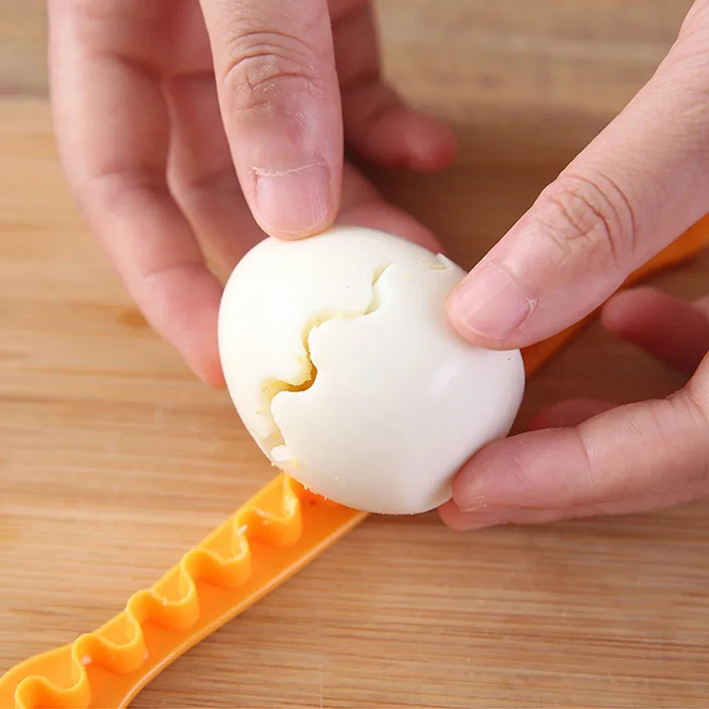 Household Kitchen Accessories - Creative Tools for Boiled Eggs, 2 Pcs Fancy Cut Eggs Cooked Eggs Cutter, Bento Cut Flower Shaper