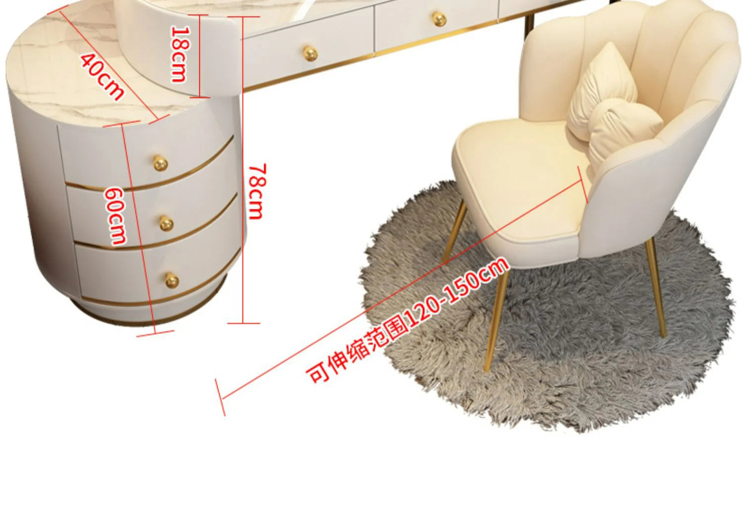Bedroom Modern Vanity Table Organizers Storage Girls Nordic Vanity Table Multifunctional Luxury Tocador Maquillaje Furniture 18
