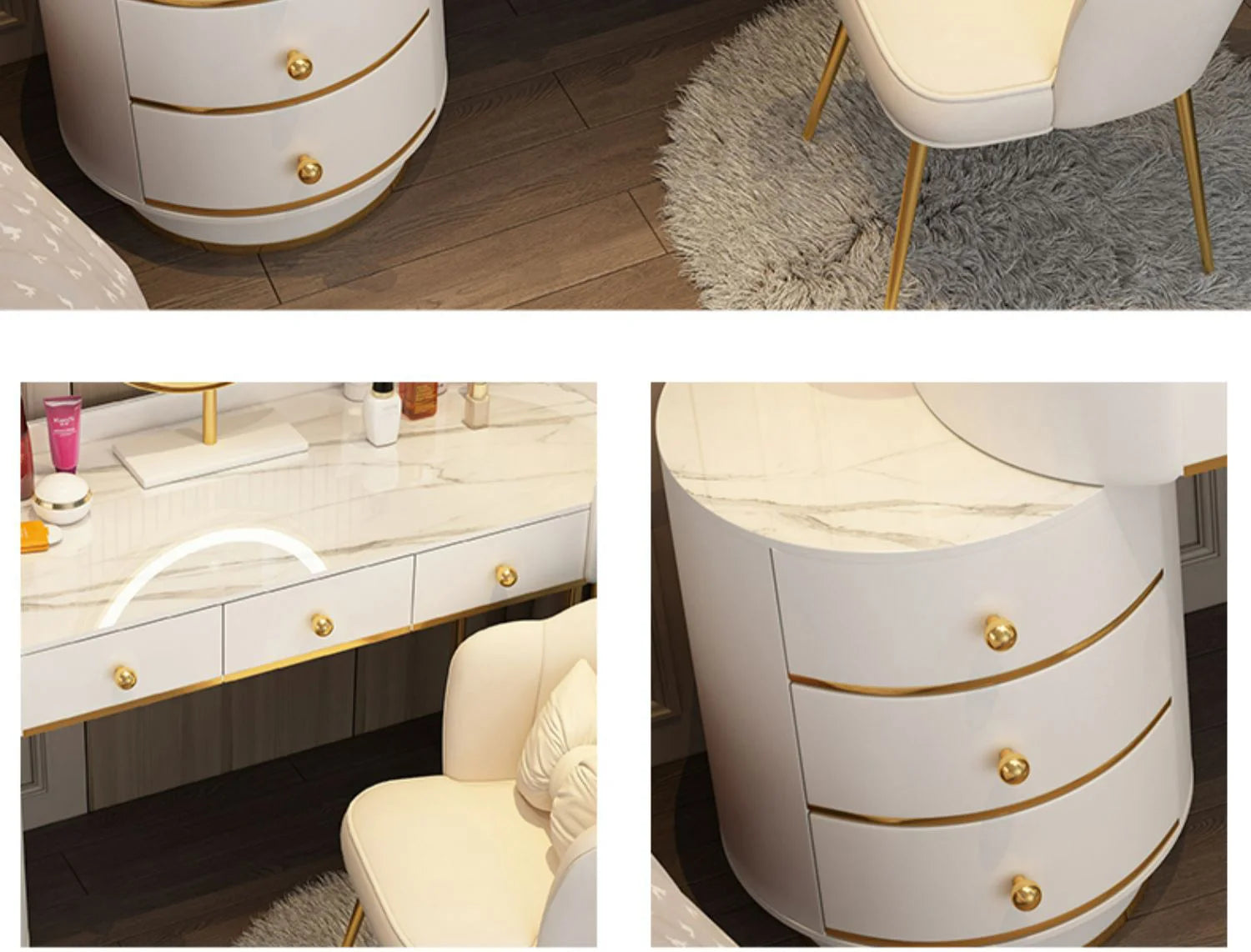 Bedroom Modern Vanity Table Organizers Storage Girls Nordic Vanity Table Multifunctional Luxury Tocador Maquillaje Furniture 12