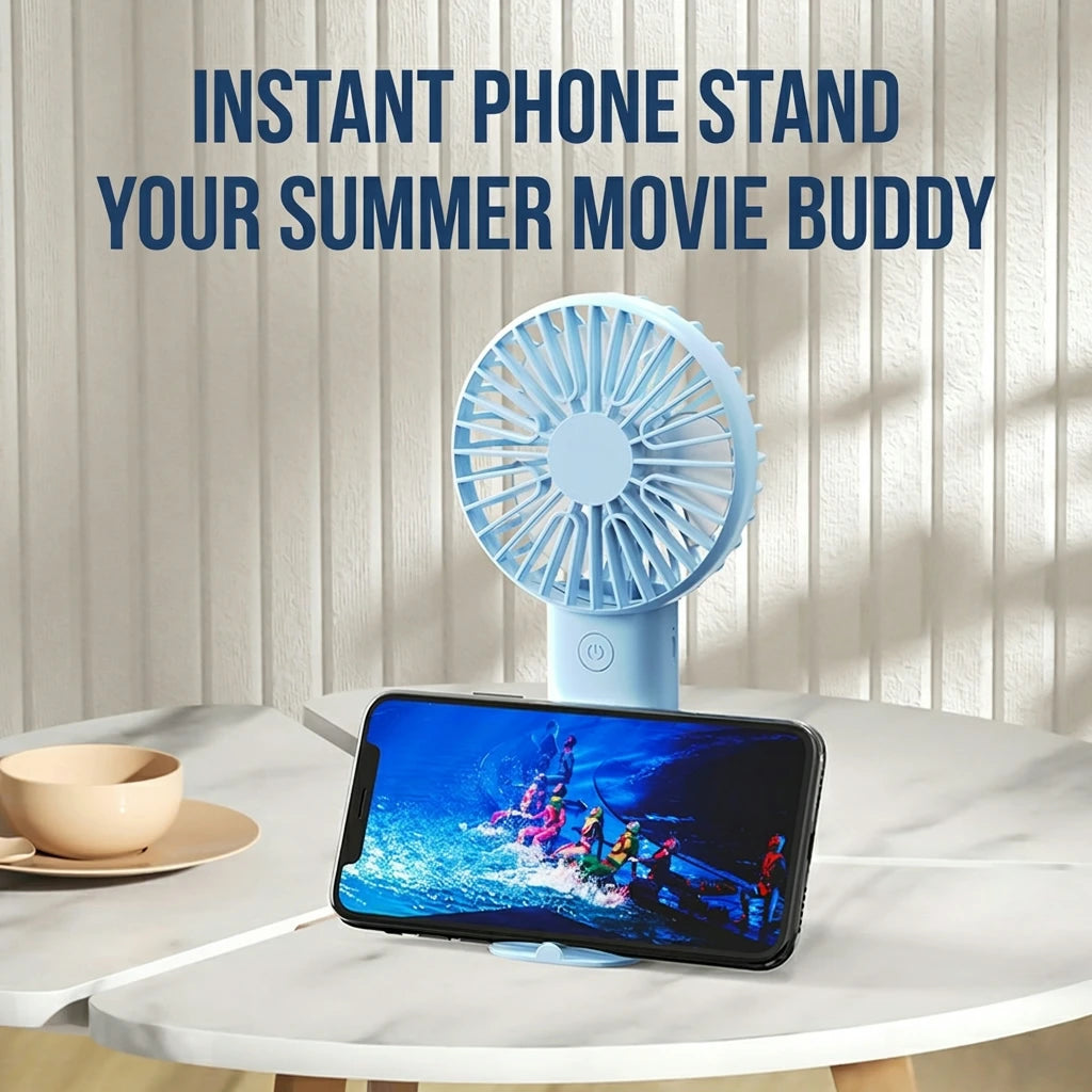 Mini Handheld Fan with Phone Stand,  Portable USB Desk Fan, Quiet Small Personal Fan with 3 Speeds