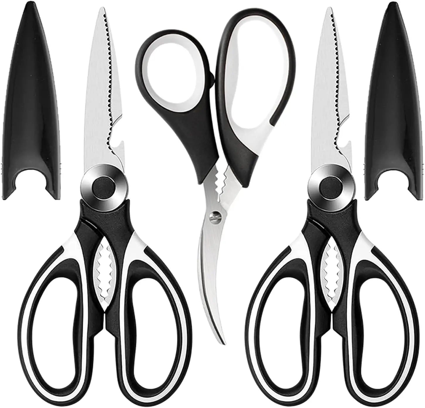 Kitchen Scissors All Purpose 3 Pack kitchen gadgets utensils Stainless Steel Cooking Shears for Cutting Meat Food Fish Poultry