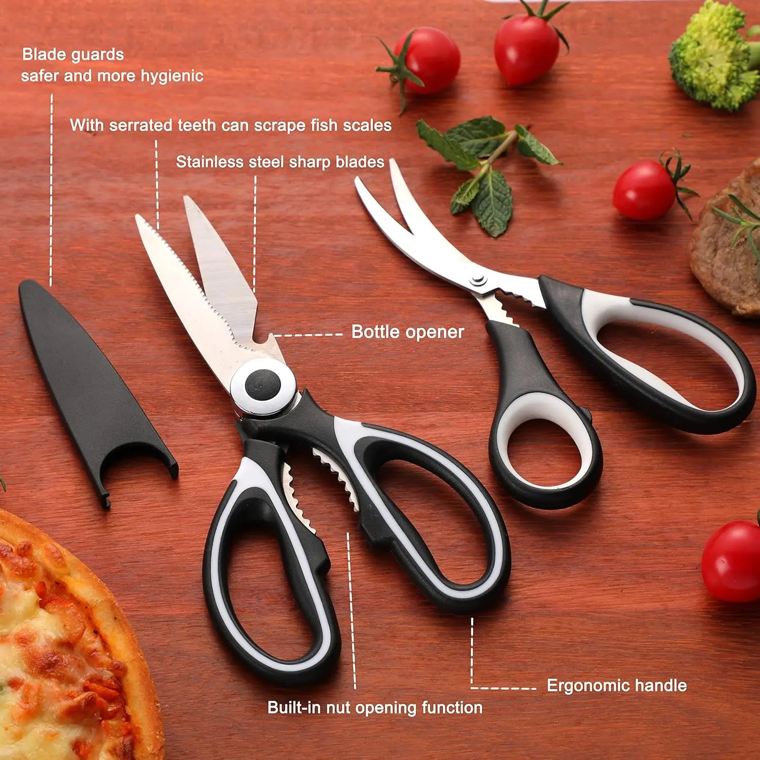 Kitchen Scissors All Purpose 3 Pack kitchen gadgets utensils Stainless Steel Cooking Shears for Cutting Meat Food Fish Poultry