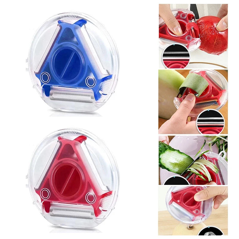 1/3PCS 3in1 Magic Trio Peeler Set Slicer Shredder Peeler Julienne Cutter Multi Peel Blade Zesters Grater Kitchen Tool Accessorie 2