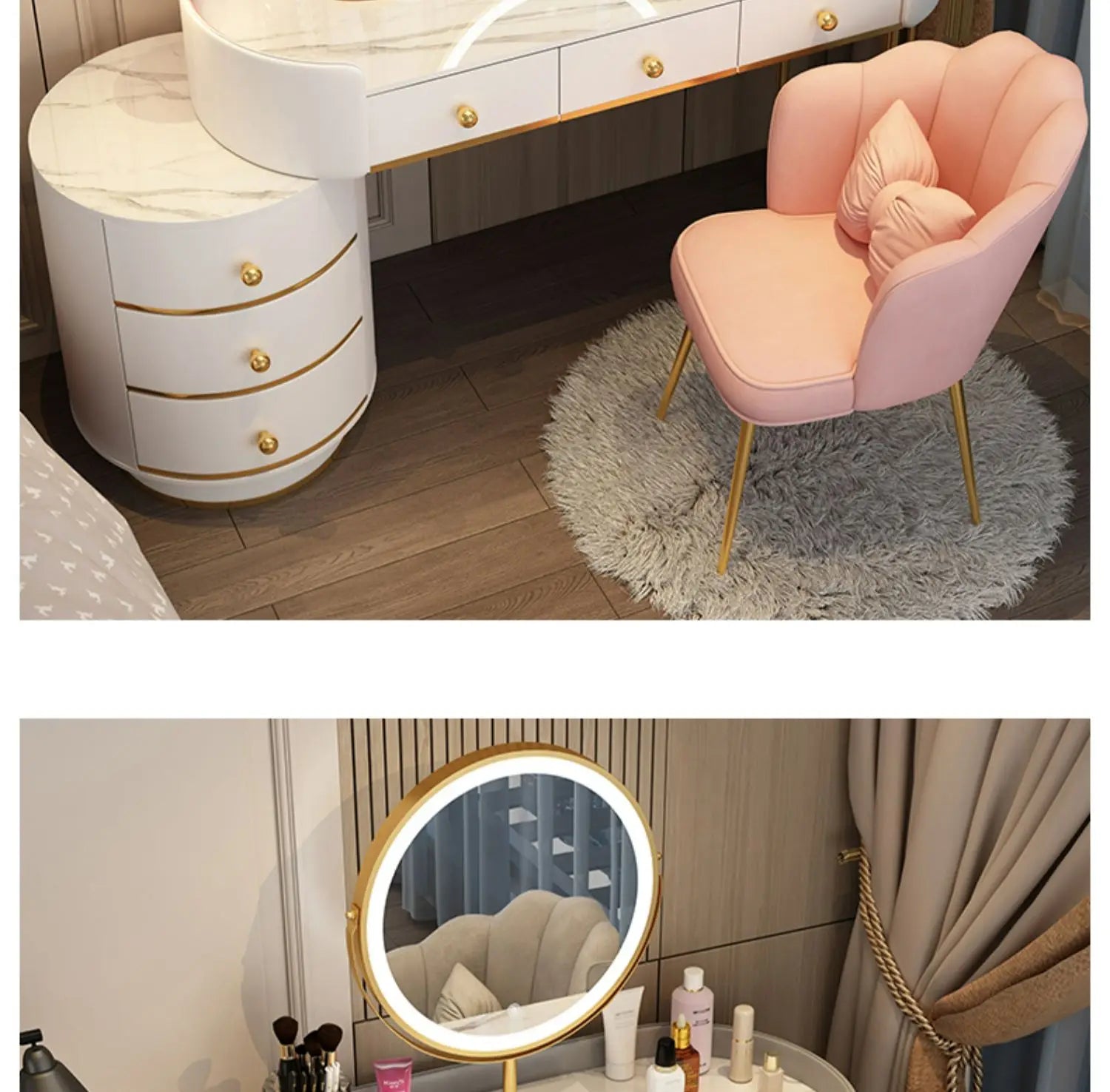 Bedroom Modern Vanity Table Organizers Storage Girls Nordic Vanity Table Multifunctional Luxury Tocador Maquillaje Furniture 20